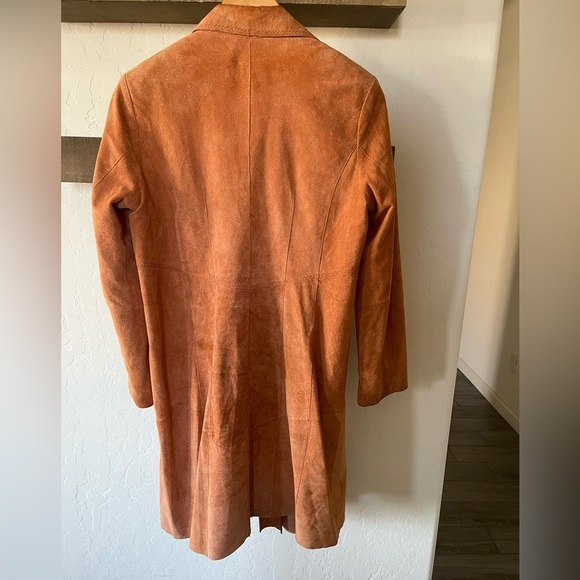 70’s Style Western Leather Jacket-Vintage Coat in Rust,Size 10•••Long Line - Picture 7 of 16
